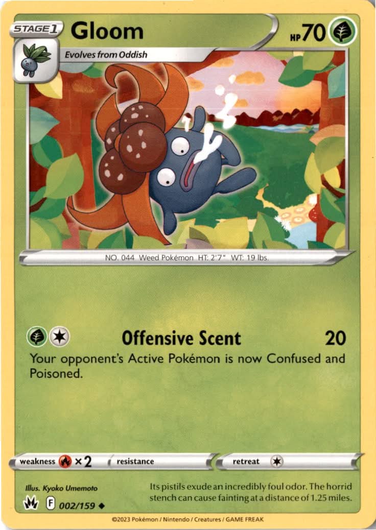 Gloom #002/159 - Crown Zenith - Pokemon - Uncommon - Near Mint