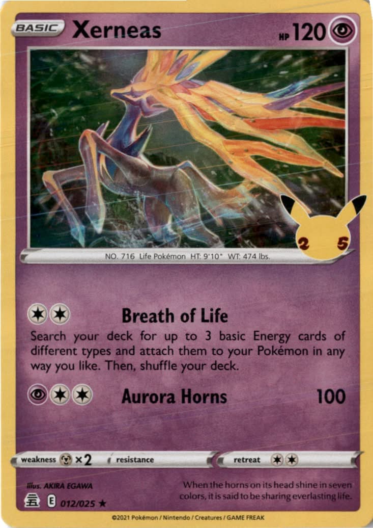 Xerneas #12/25 - Celebrations - Pokemon - Rare - Near Mint