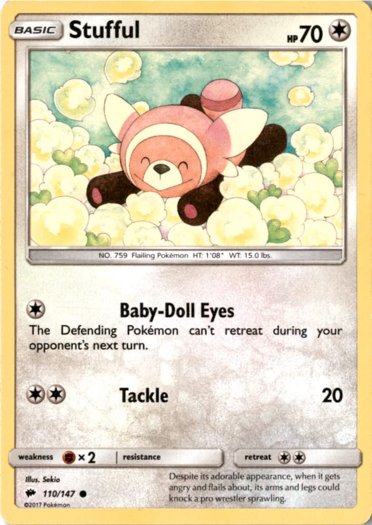 Stufful #110/147 - Burning Shadows - Pokemon - Common - Near Mint