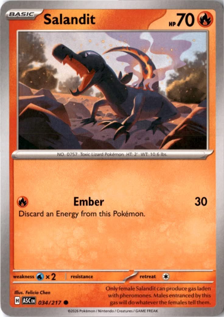 Salandit #034/217 - Ascended Heroes - Pokemon - Common - Near Mint