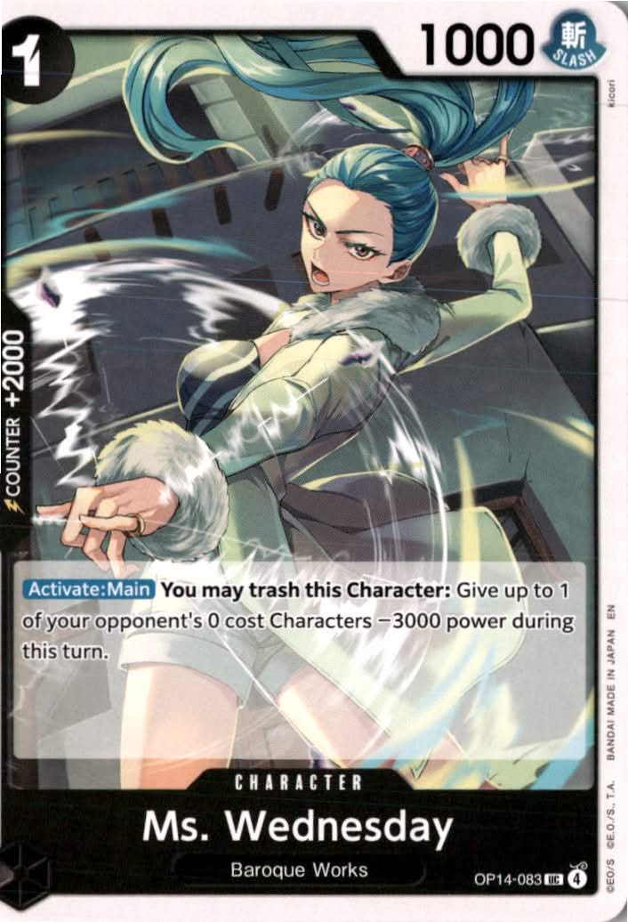 Ms. Wednesday #OP14-083 - The Azure Sea's Seven - One Piece Card Game - Uncommon - Near Mint