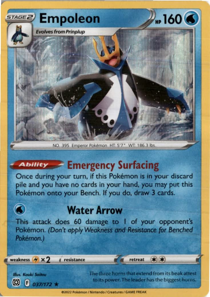 Empoleon #037/172 - Brilliant Stars - Pokemon - Holo Rare - Near Mint