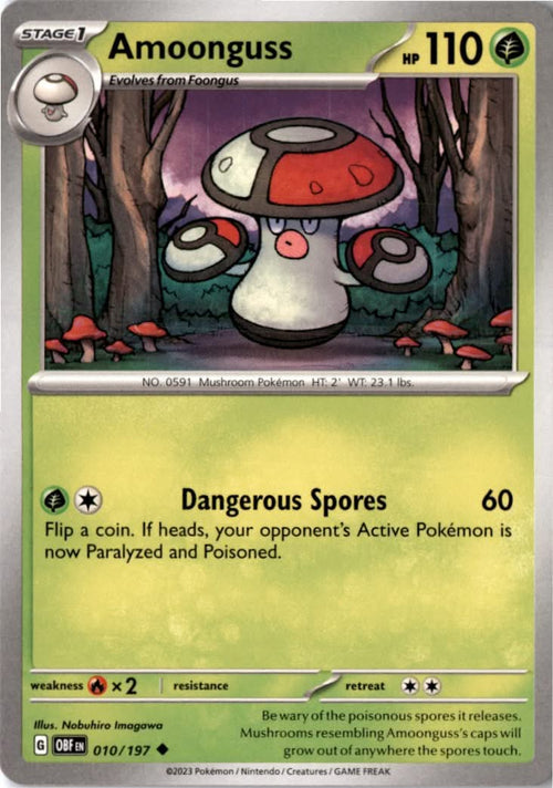Amoonguss #010/197 - Obsidian Flames - Pokemon - Uncommon - Near Mint