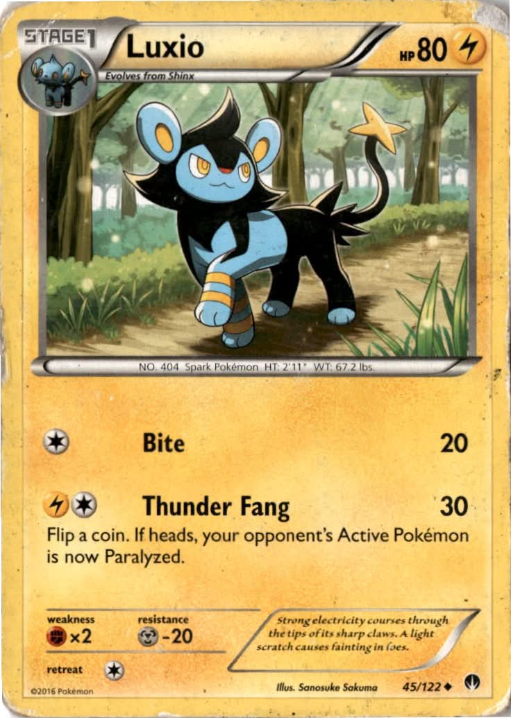 Luxio #45/122 - BREAKpoint - Pokemon - Uncommon - Moderately Played