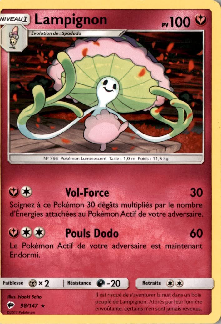 Shiinotic #98/147 - Burning Shadows - Pokemon - Rare - Near Mint
