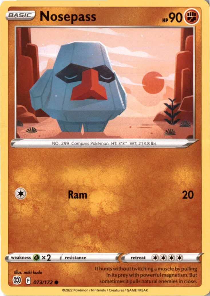 Nosepass #073/172 - Brilliant Stars - Pokemon - Common - Near Mint