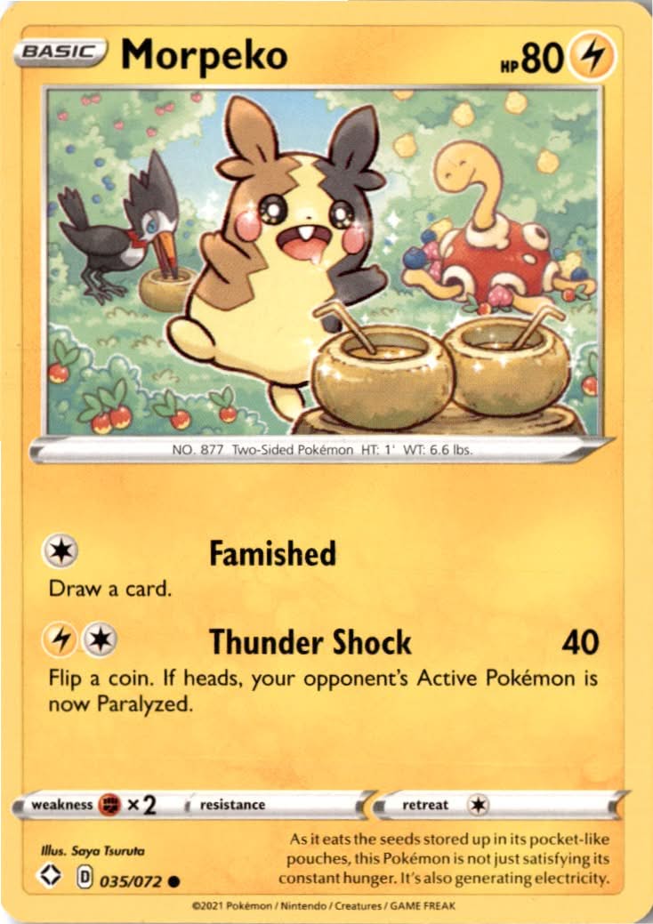 Morpeko #35/72 - Shining Fates - Pokemon - Common - Near Mint