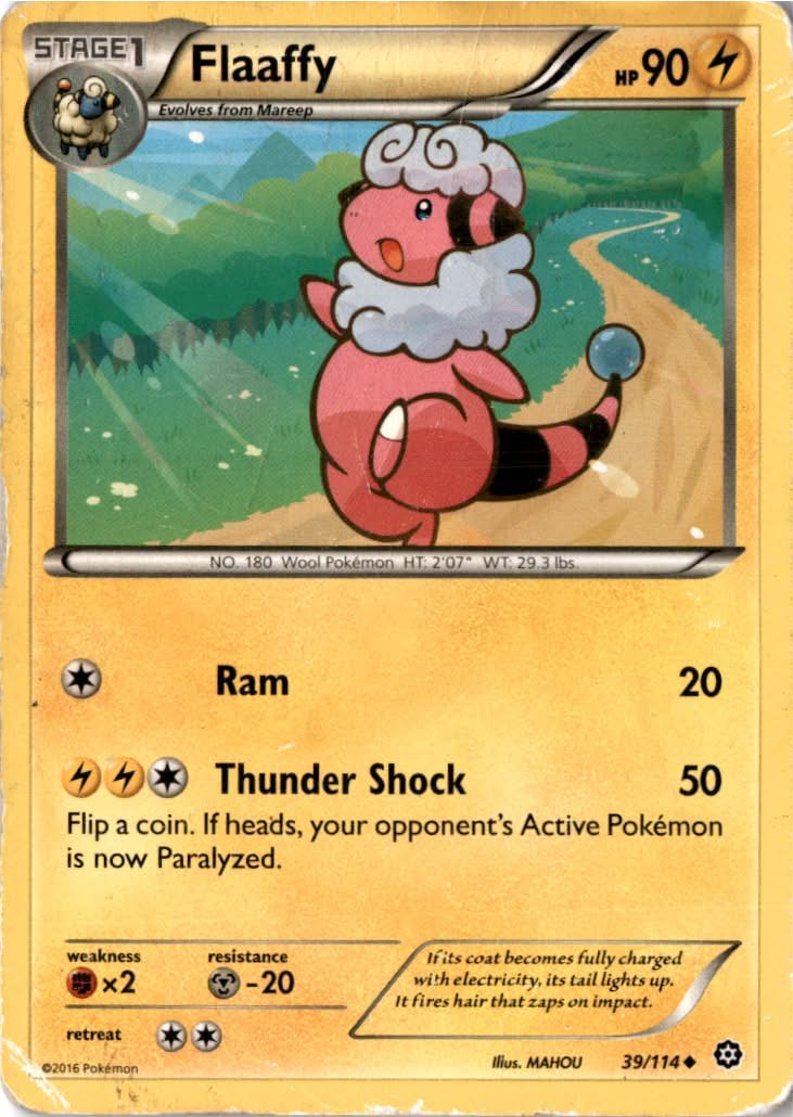 Flaaffy #39/114 - Steam Siege - Pokemon - Uncommon - Moderately Played