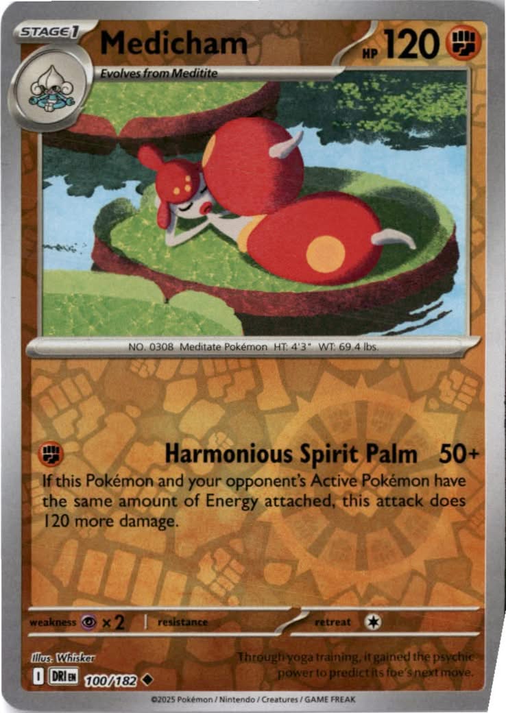 Medicham #100/182 - Destined Rivals - Pokemon - Uncommon - Near Mint