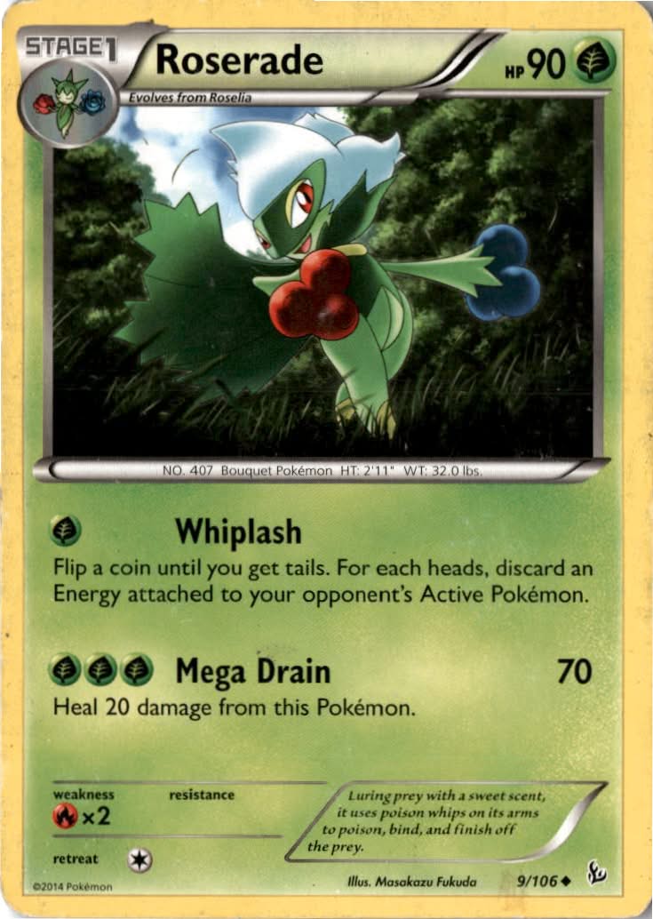Roserade #9/106 - Flashfire - Pokemon - Uncommon - Moderately Played