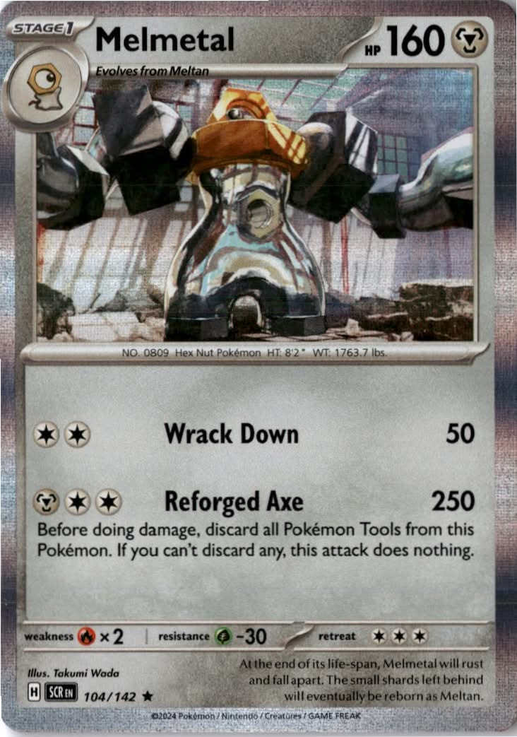 Melmetal #104/142 - Stellar Crown - Pokemon - Rare - Near Mint
