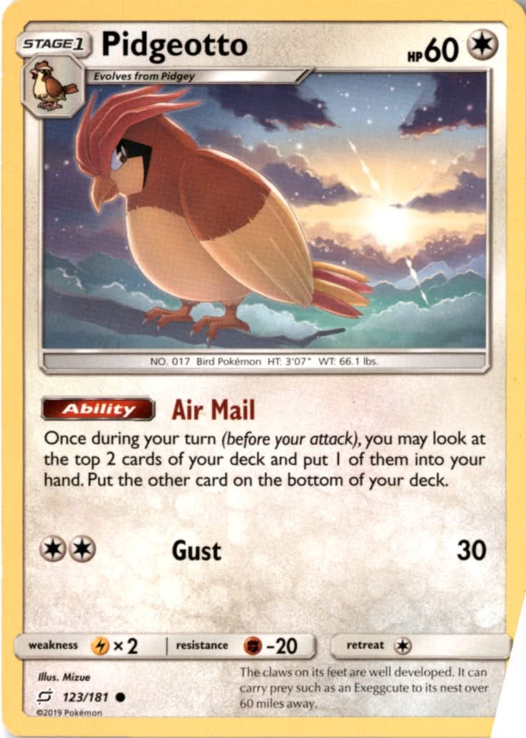 Pidgeotto #123/181 - Team Up - Pokemon - Common - Lightly Played