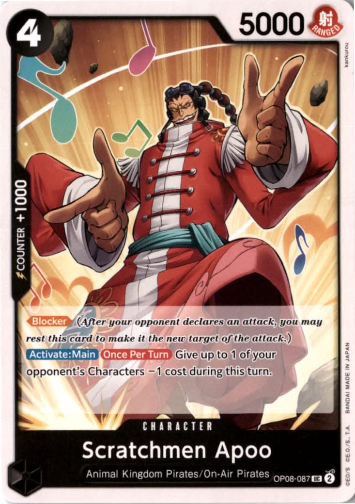 Scratchmen Apoo #OP08-087 - Two Legends - One Piece Card Game - Uncommon - Near Mint