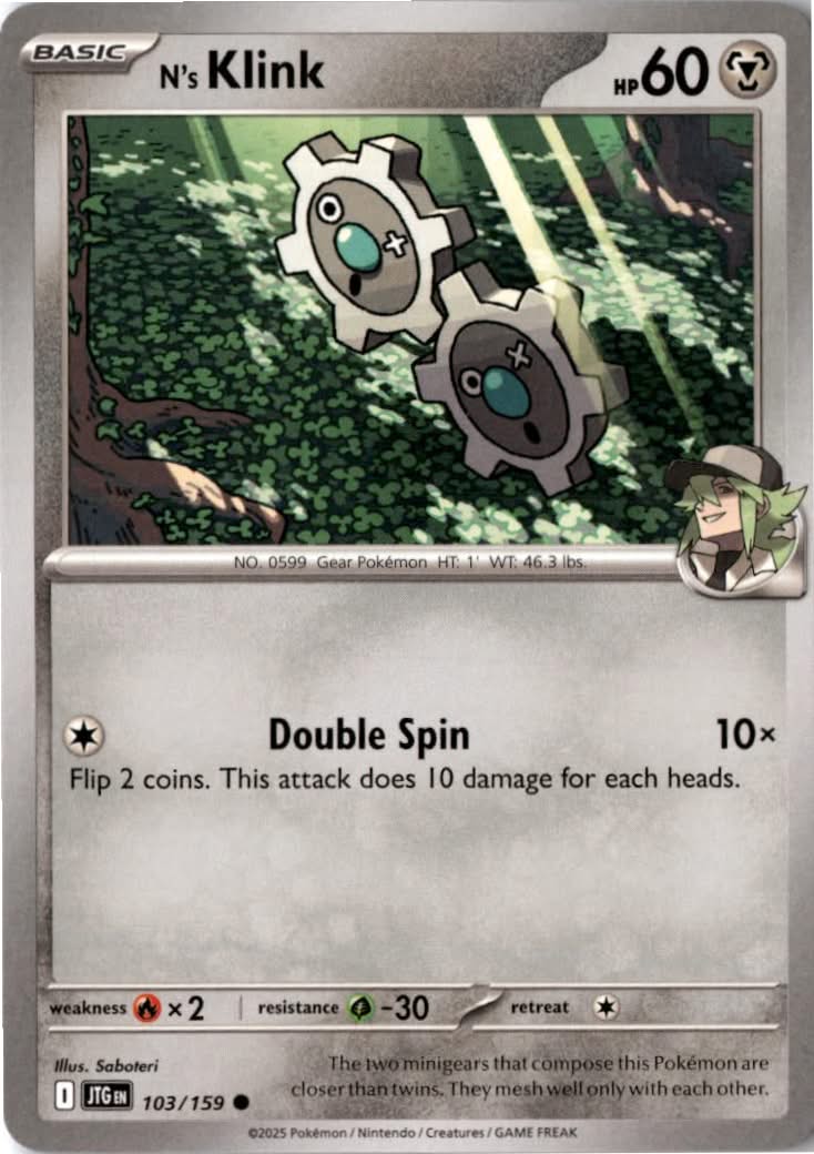 N's Klink #103/159 - Journey Together - Pokemon - Common - Near Mint