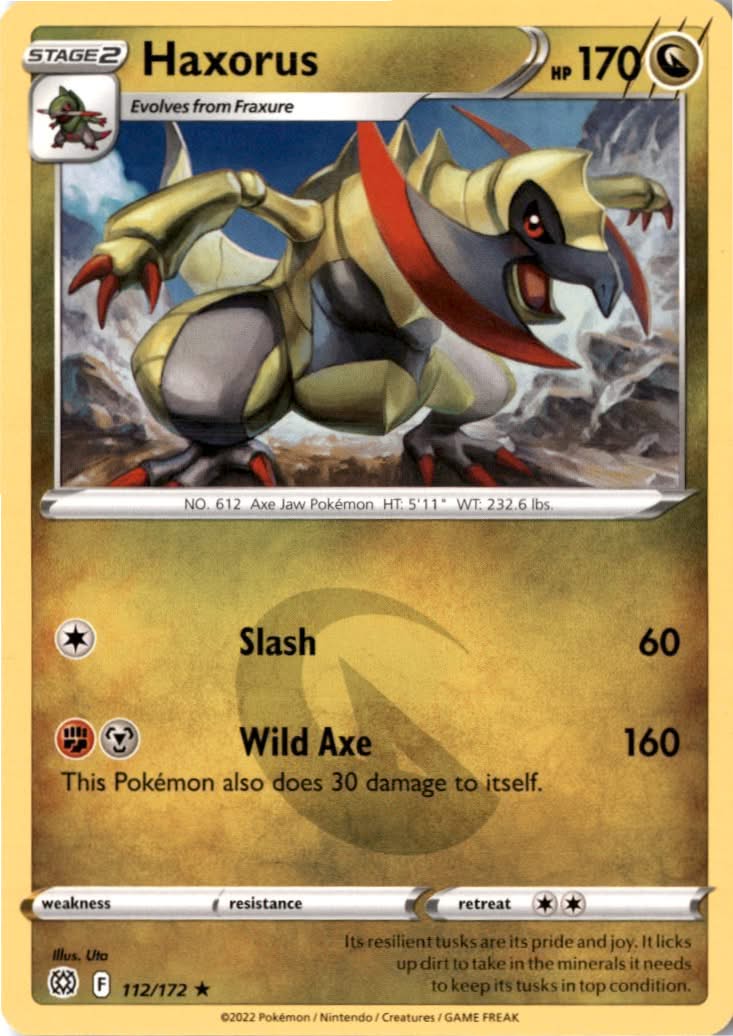 Haxorus #112/172 - Brilliant Stars - Pokemon - Rare - Near Mint