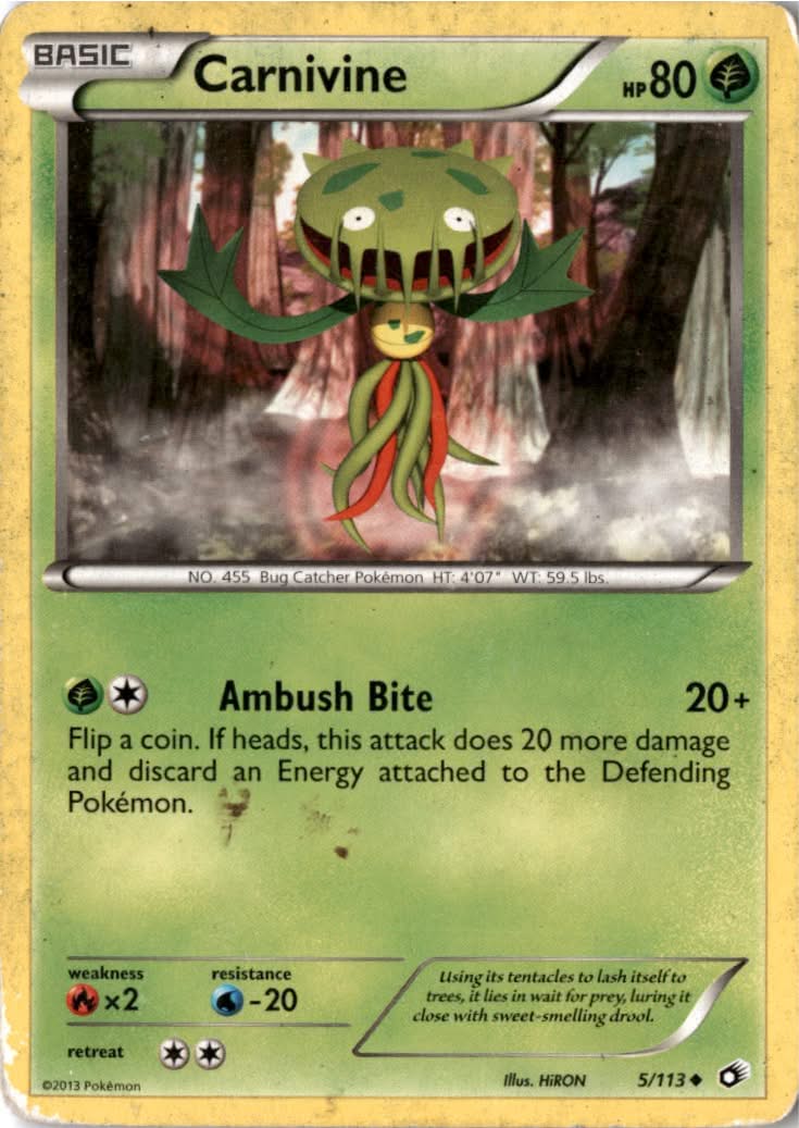 Carnivine #5/113 - Legendary Treasures - Pokemon - Uncommon - Moderately Played