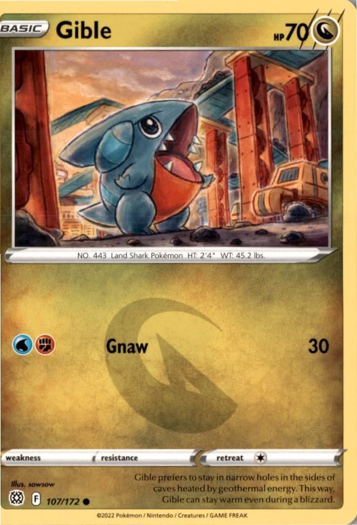 Gible #107/172 - Brilliant Stars - Pokemon - Common - Near Mint