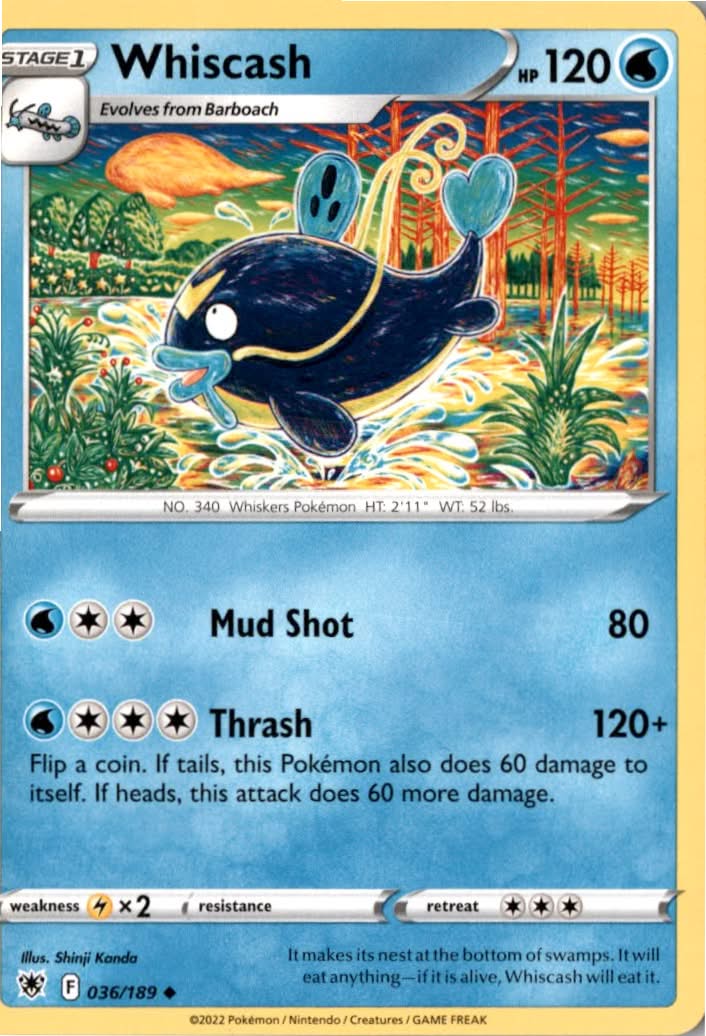 Whiscash #036/189 - Astral Radiance - Pokemon - Uncommon - Near Mint