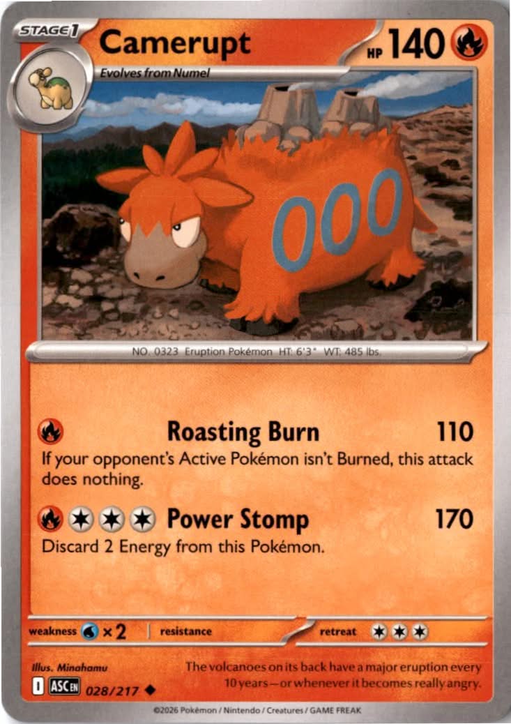 Camerupt #028/217 - Ascended Heroes - Pokemon - Uncommon - Near Mint