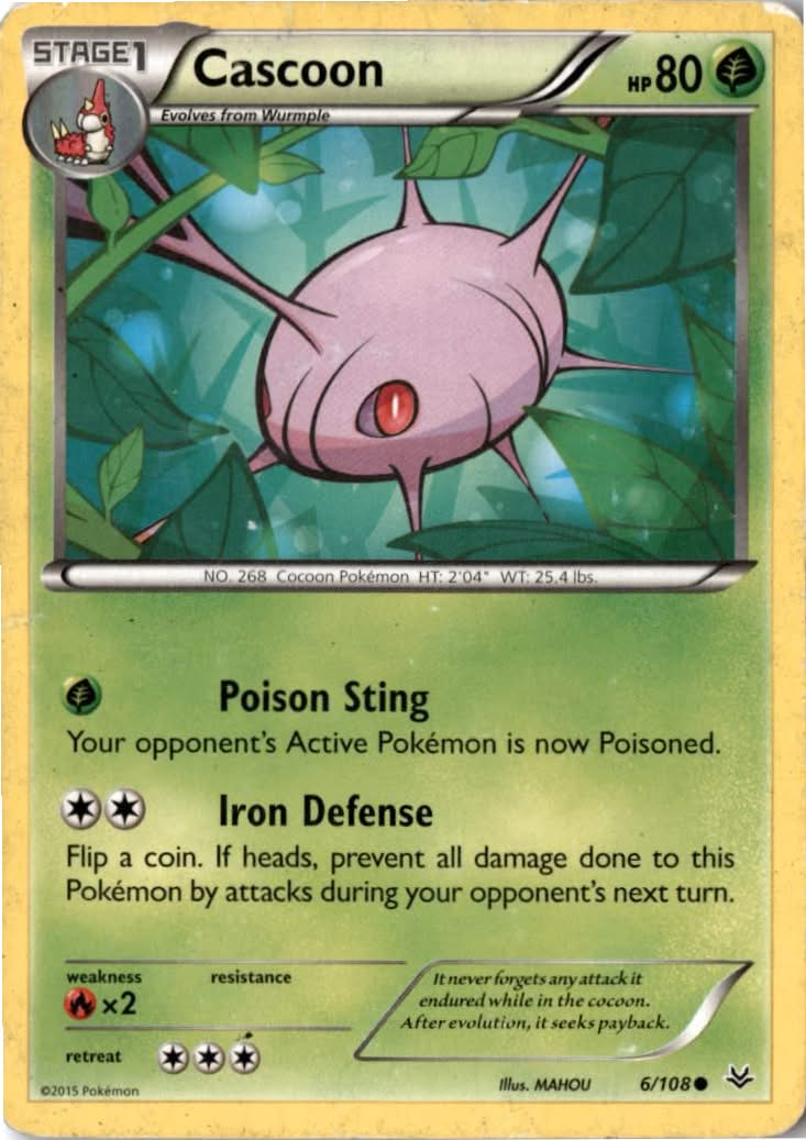 Cascoon #6/108 - Roaring Skies - Pokemon - Common - Moderately Played