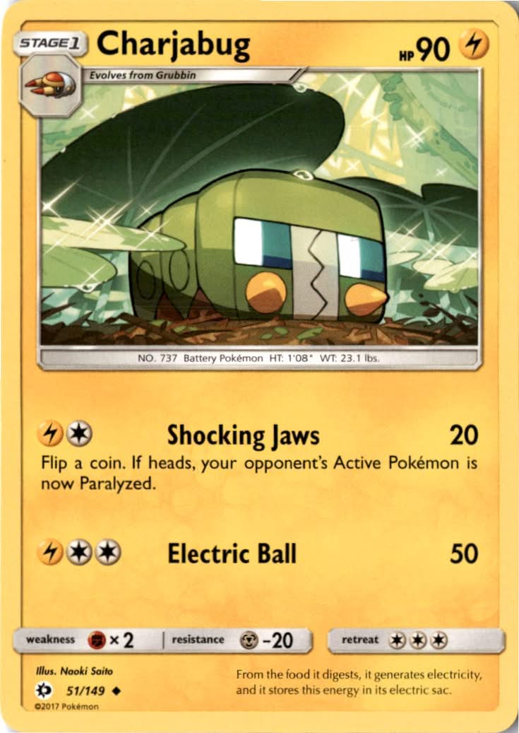 Charjabug #51/149 - Sun & Moon - Pokemon - Uncommon - Near Mint
