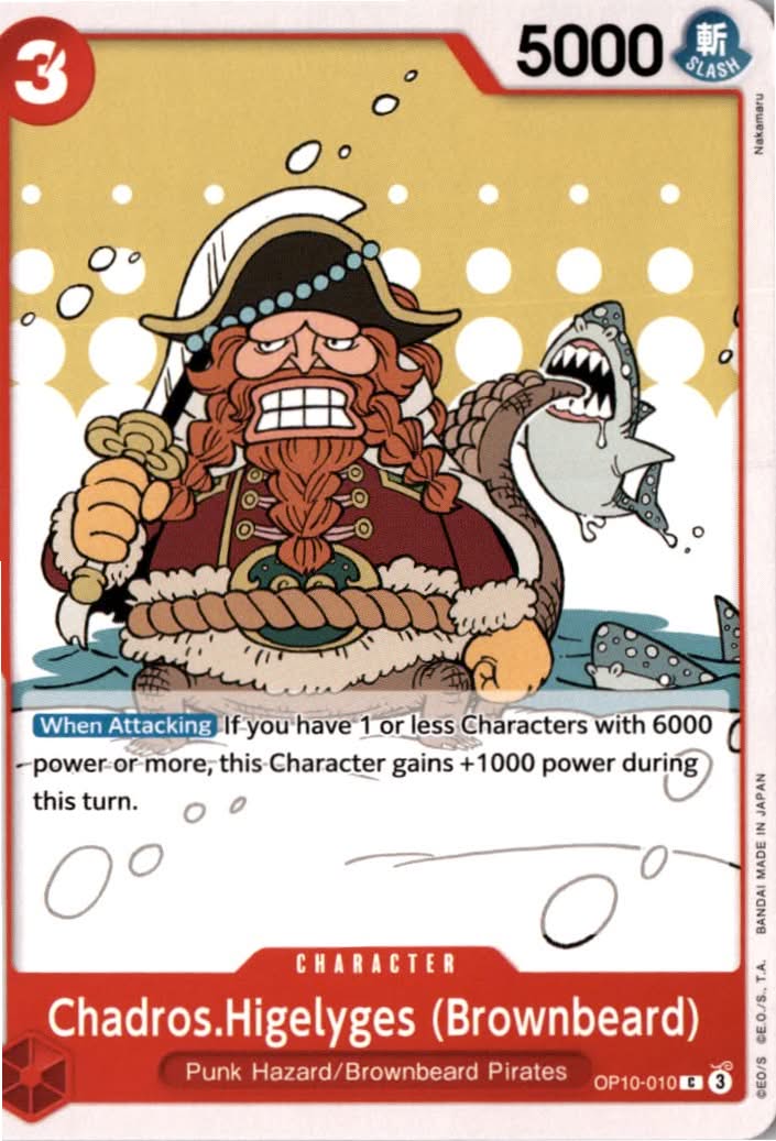 Chadros.Higelyges (Brownbeard) #OP10-010 - Royal Blood - One Piece Card Game - Common - Near Mint