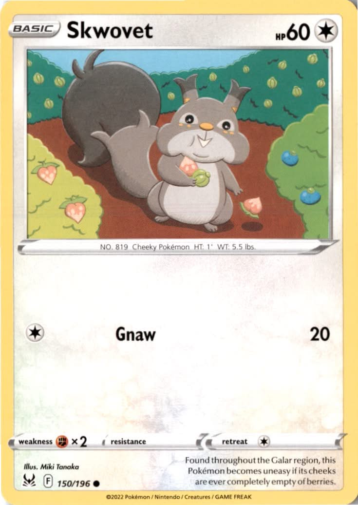 Skwovet #150/196 - Lost Origin - Pokemon - Common - Near Mint