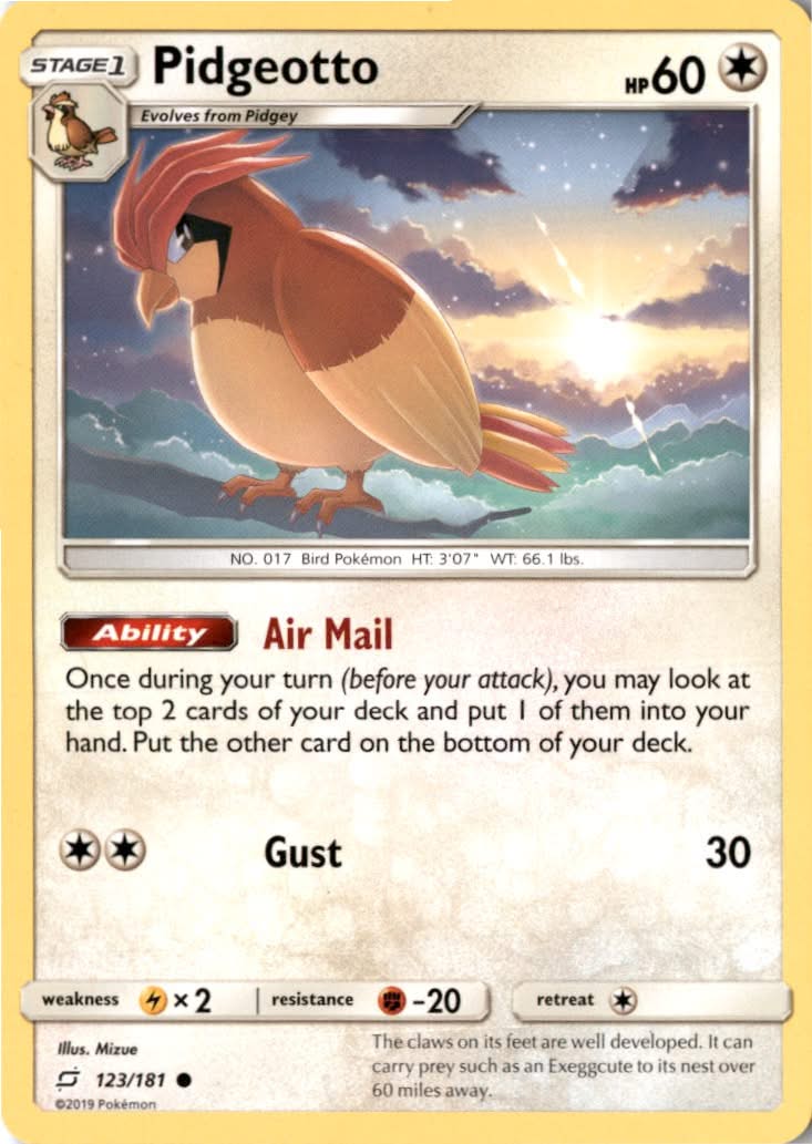 Pidgeotto #123/181 - Team Up - Pokemon - Common - Near Mint