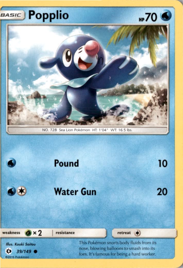 Popplio #39/149 - Sun & Moon - Pokemon - Common - Near Mint