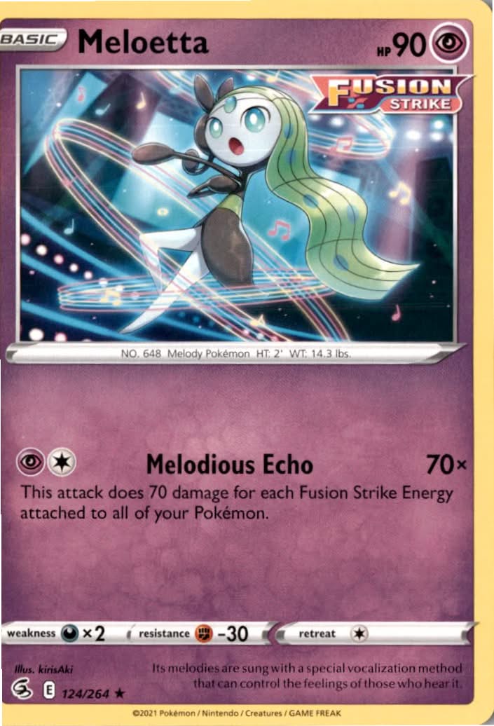 Meloetta #124/264 - Fusion Strike - Pokemon - Rare - Near Mint