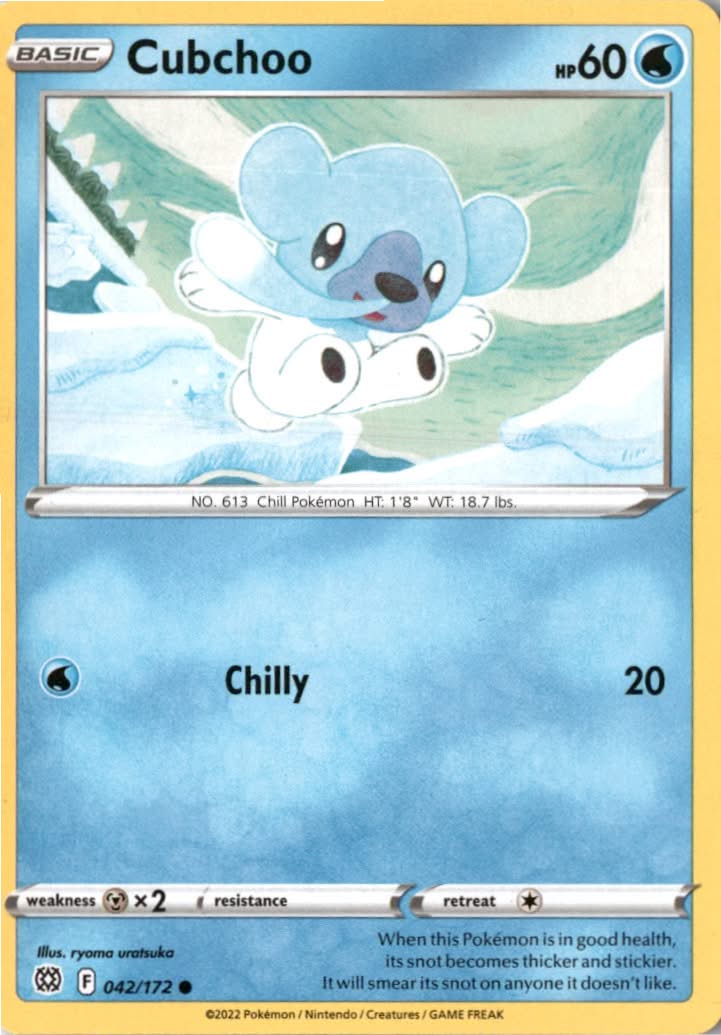 Cubchoo #042/172 - Brilliant Stars - Pokemon - Common - Near Mint