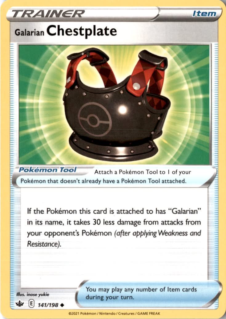 Galarian Chestplate #141/198 - Chilling Reign - Pokemon - Uncommon - Near Mint