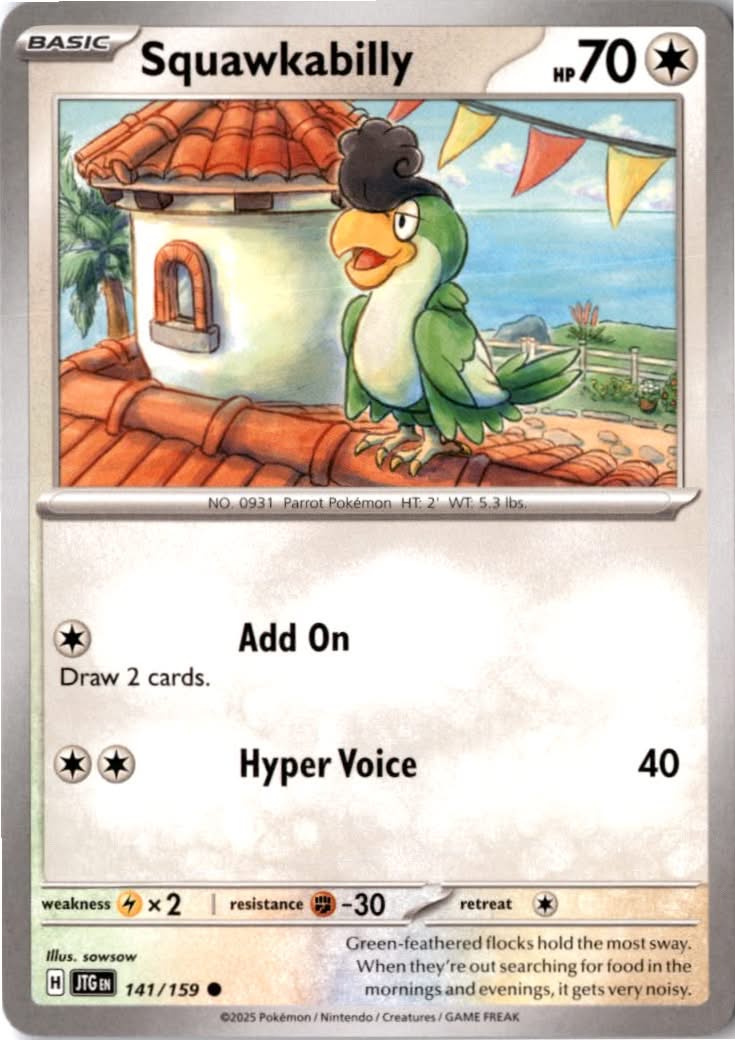 Squawkabilly #141/159 - Journey Together - Pokemon - Common - Near Mint