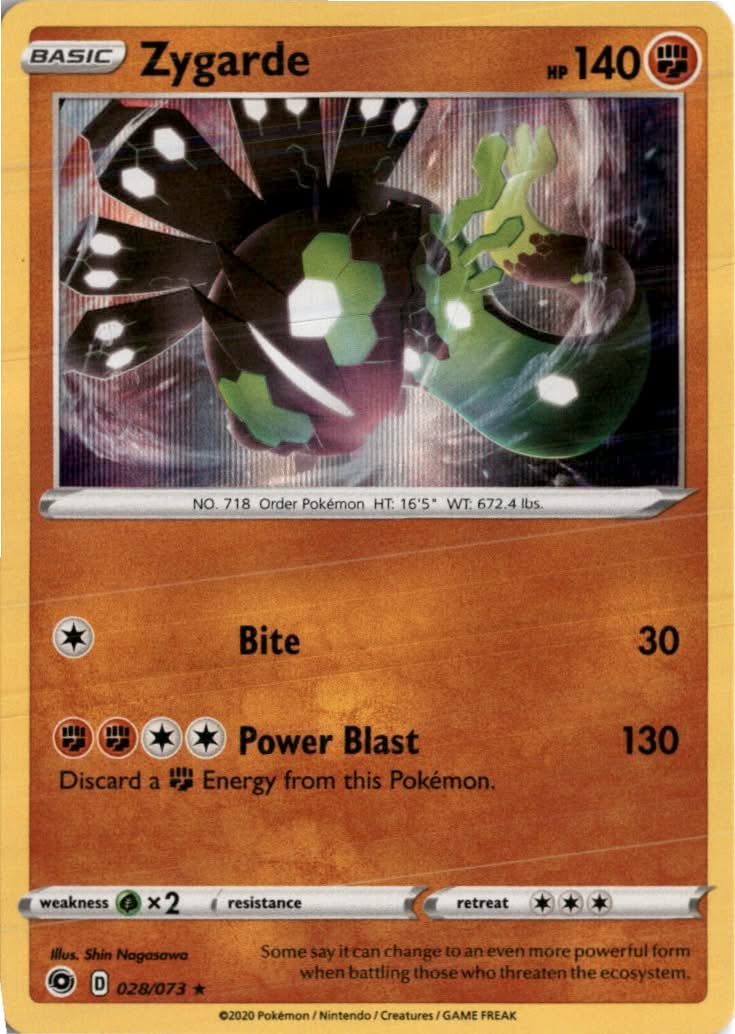 Zygarde #28/73 - Champion's Path - Pokemon - Holo Rare - Near Mint