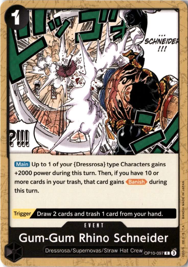 Gum-Gum Rhino Schneider #OP10-097 - Royal Blood - One Piece Card Game - Common - Near Mint