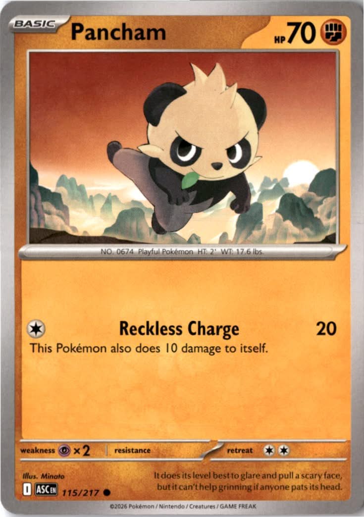 Pancham #115/217 - Ascended Heroes - Pokemon - Common - Near Mint