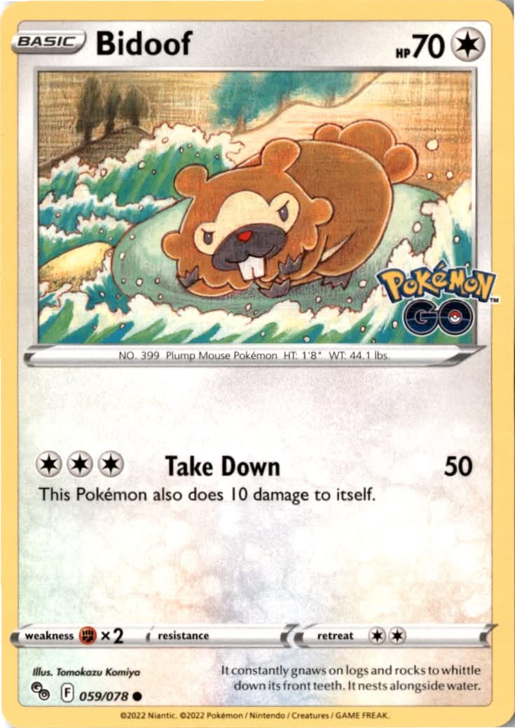 Bidoof #059/78 - Pokémon GO - Pokemon - Common - Near Mint
