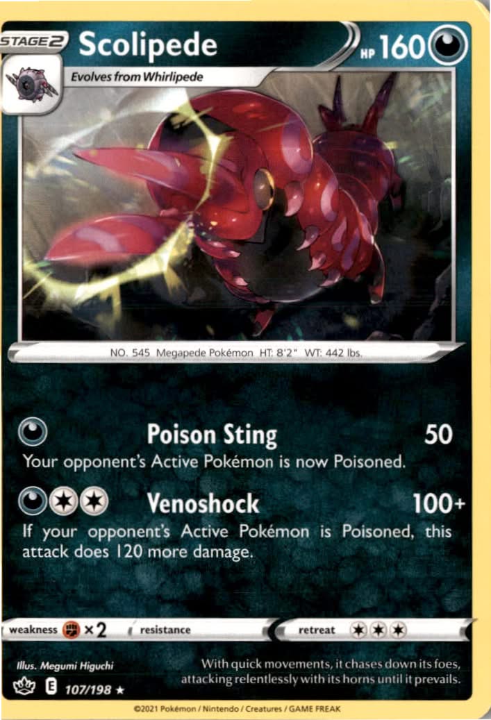 Scolipede #107/198 - Chilling Reign - Pokemon - Rare - Near Mint