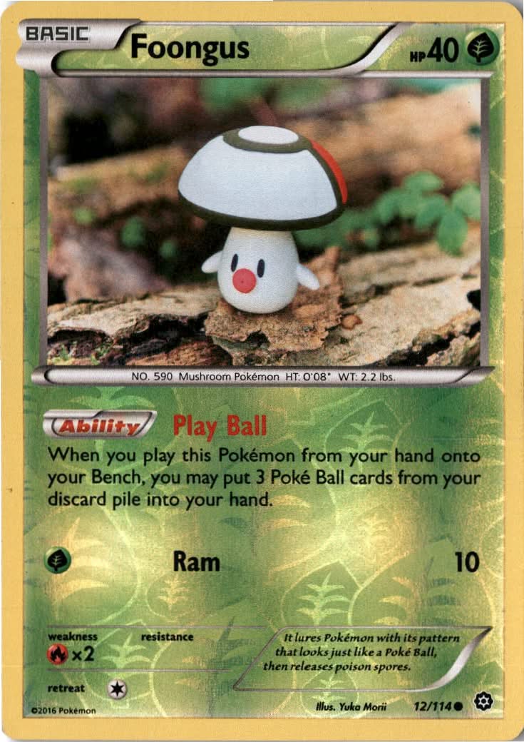 Foongus #12/114 - Steam Siege - Pokemon - Common - Near Mint