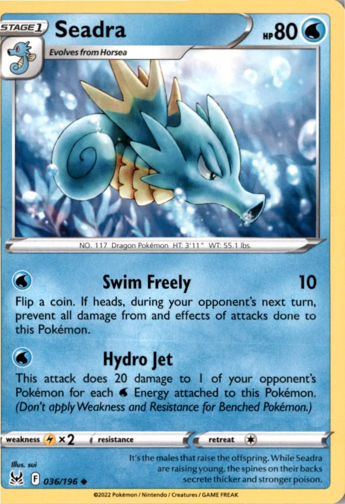 Seadra #036/196 - Lost Origin - Pokemon - Uncommon - Near Mint