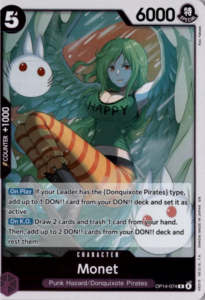 Monet #OP14-074 - The Azure Sea's Seven - One Piece Card Game - Rare - Near Mint