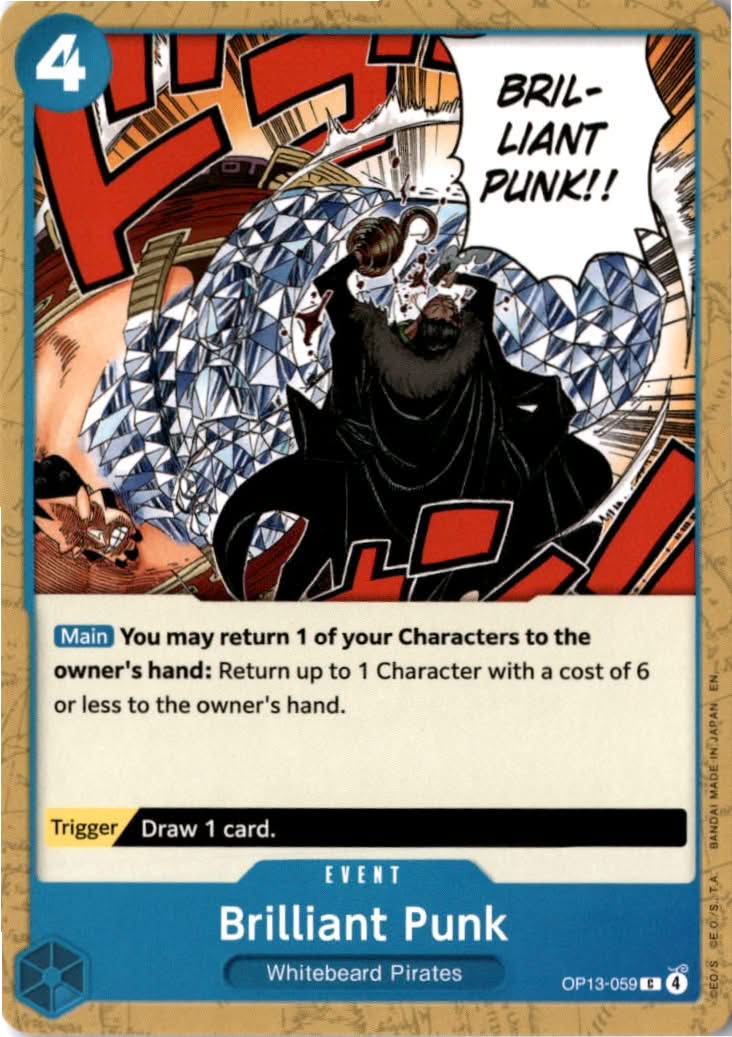 Brilliant Punk #OP13-059 - Carrying On His Will - One Piece Card Game - Common - Near Mint
