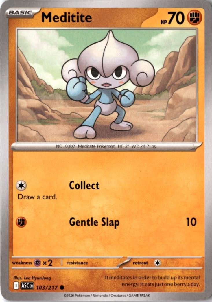 Meditite #103/217 - Ascended Heroes - Pokemon - Common - Near Mint