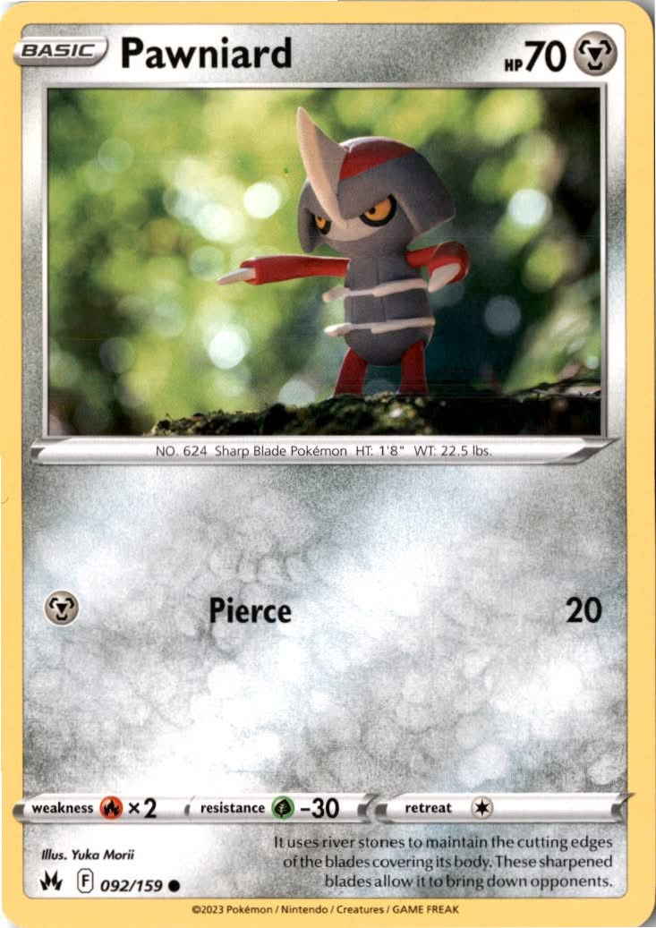 Pawniard #092/159 - Crown Zenith - Pokemon - Common - Near Mint
