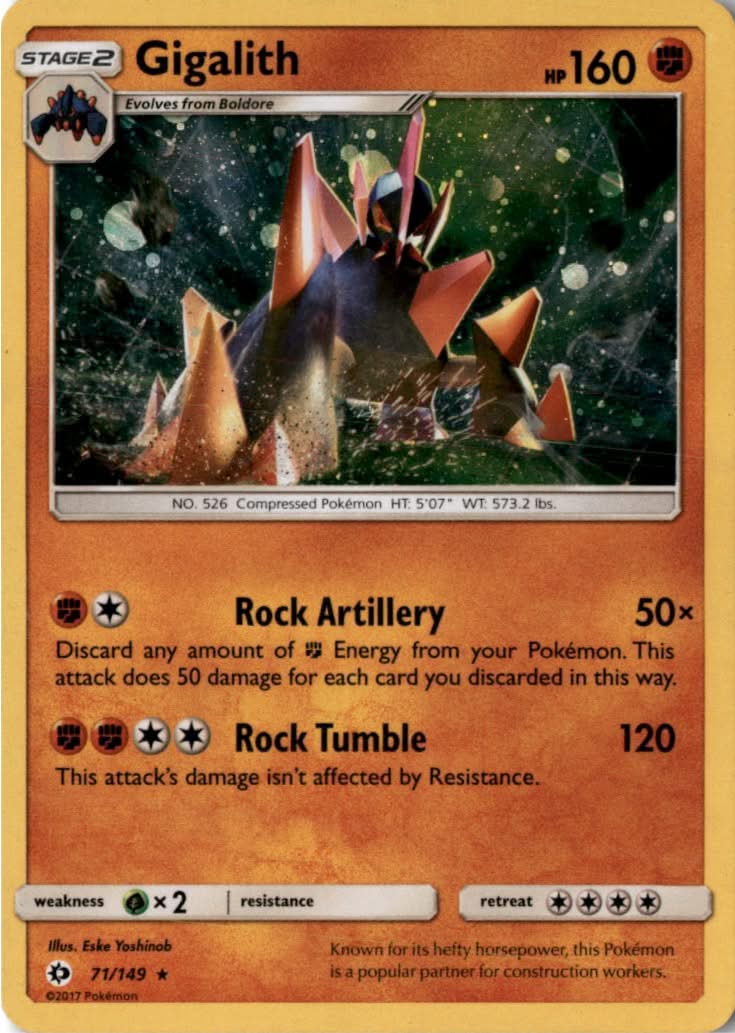 Gigalith #71/149 - Sun & Moon - Pokemon - Rare - Lightly Played
