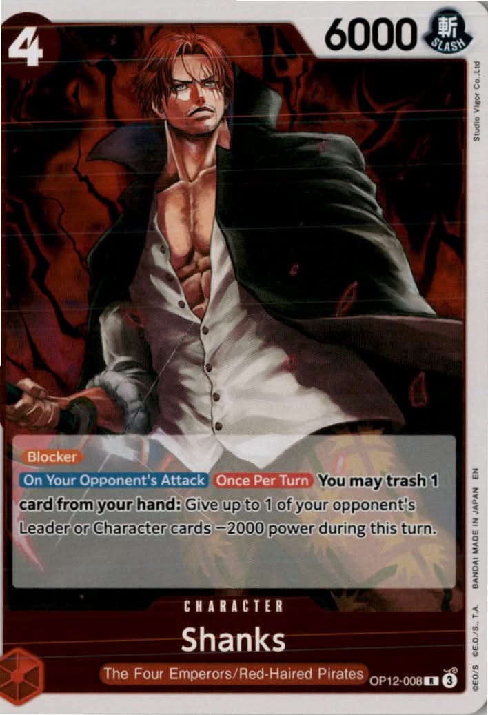 Shanks #OP12-008 - Legacy of the Master - One Piece Card Game - Rare - Near Mint