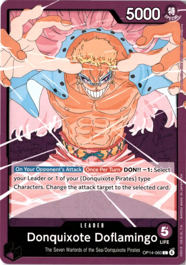 Donquixote Doflamingo #OP14-060 - The Azure Sea's Seven - One Piece Card Game - Leader - Near Mint