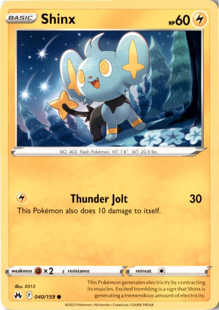 Shinx #040/159 - Crown Zenith - Pokemon - Common - Near Mint