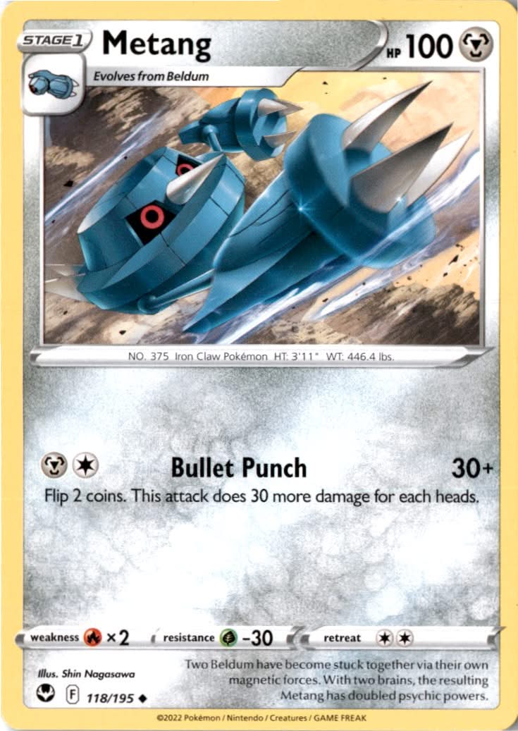 Metang #118/195 - Silver Tempest - Pokemon - Uncommon - Near Mint