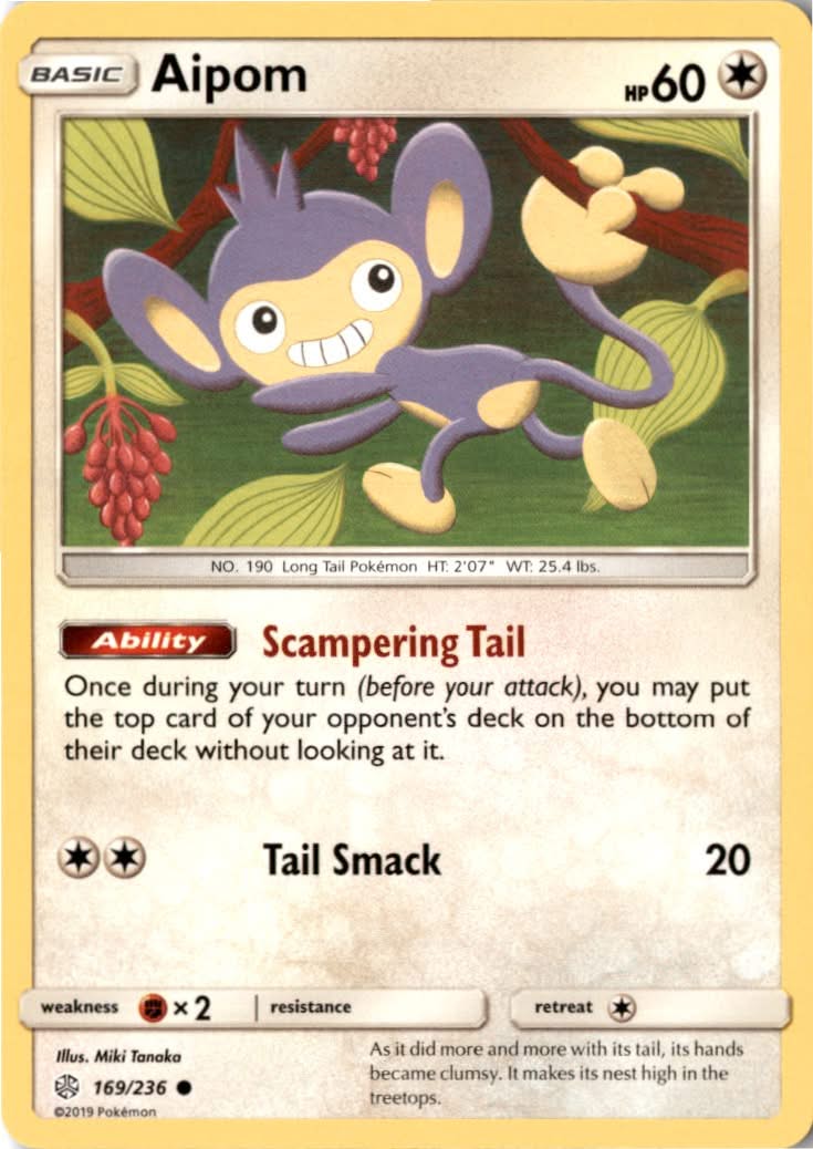 Aipom #169/236 - Cosmic Eclipse - Pokemon - Common - Near Mint
